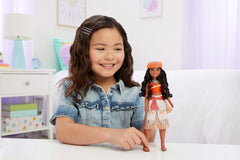 Mattel Moana doll with removable skirt offers versatile styling options.