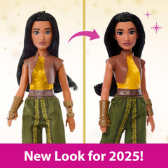 Mattel Raya doll with removable boots for quick outfit changes.