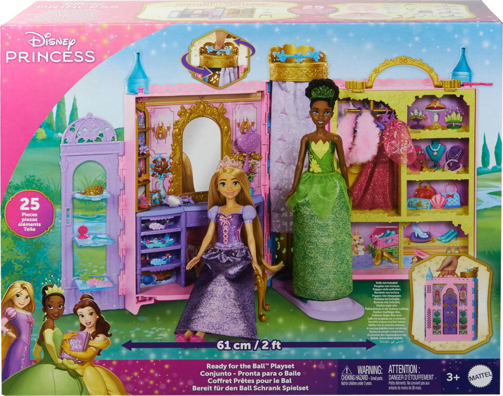 Mattel Disney Princess Ready for the Ball storage shelves keep outfits organized