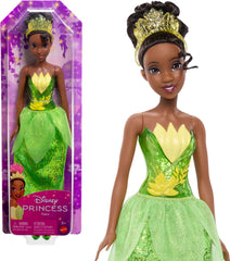 Mattel Disney Princess Tiana doll in sparkling fashion for imaginative play