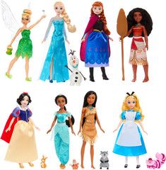 Disney Mattel fashion dolls group shot, ready for imaginative play and display