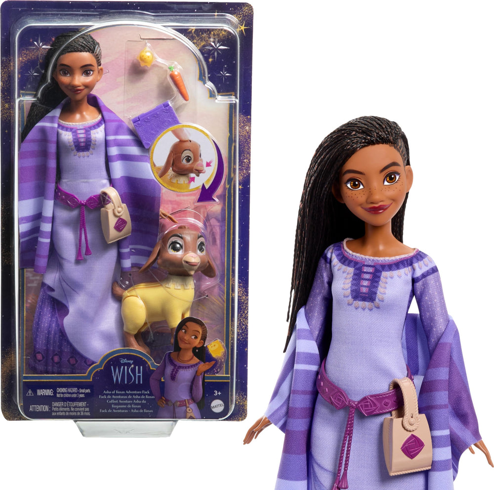 Mattel Disney Wish Asha of Rosas Adventure Pack doll ready for imaginative storytelling
