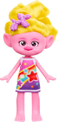 Mattel DreamWorks Trolls Trendsettin’ Viva doll with vibrant yellow hair for creative styling play.