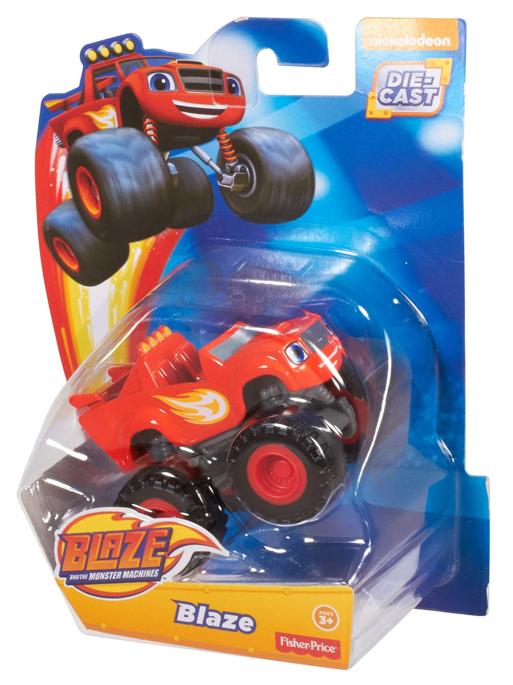 Fisher-Price Blaze die-cast truck detail graphics showcase bright colors.