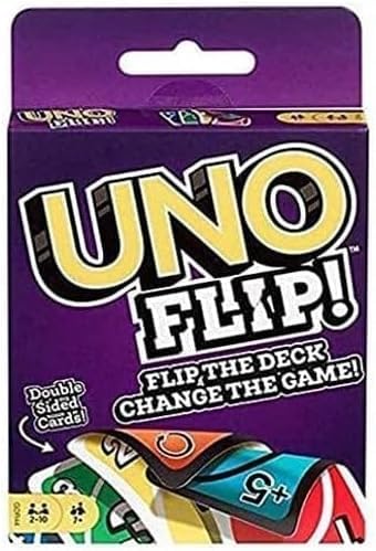 Mattel Flip and Dos Pack 2 cards fanned to reveal colorful faces for quick rounds