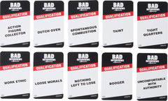 Mattel Games Applicant with Qualification Cards crafting humorous pitches under pressure