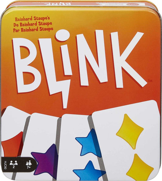 Mattel Games Blink collectible tin keeps game night organized and accessible.