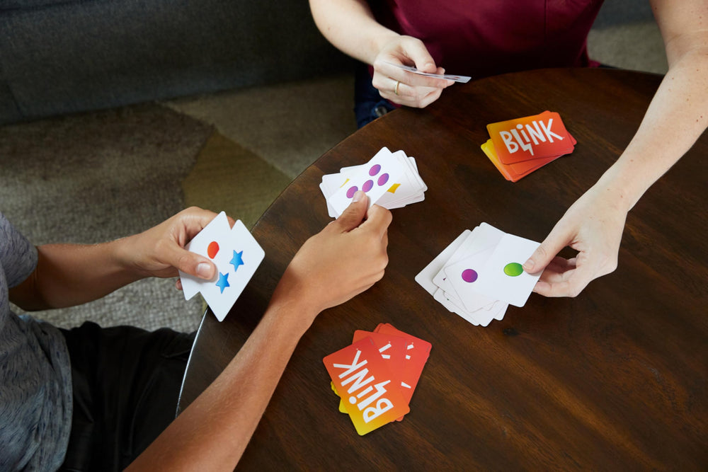Portable family game for car trips and flights with Blink