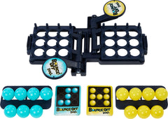 Mattel Games Bounce-Off Duel balls set up for rapid, high-energy challenges.