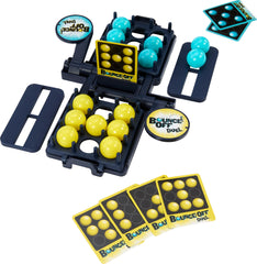 Mattel Games Bounce-Off Duel challenge card shows patterns for engaging play.