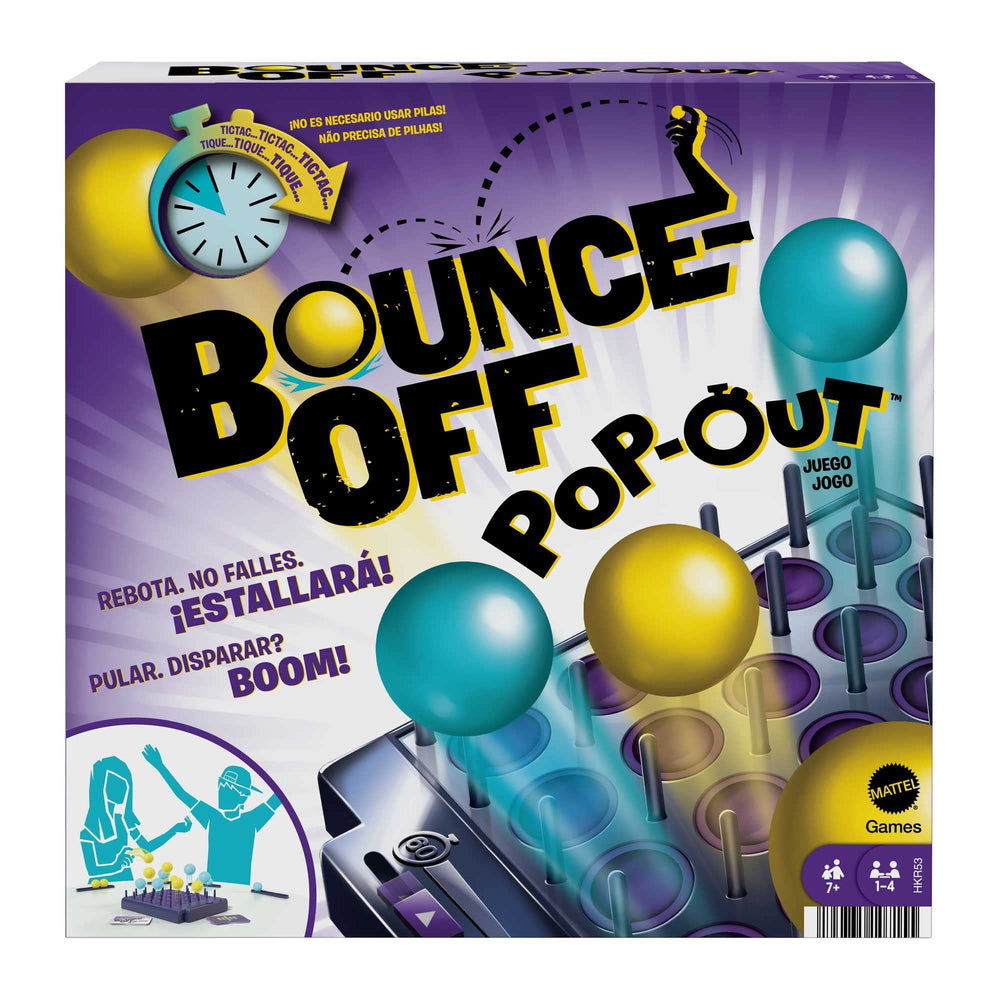 Mattel Games Bounce-Off Pop-Out game grid in action, ideal for fast-paced family play.