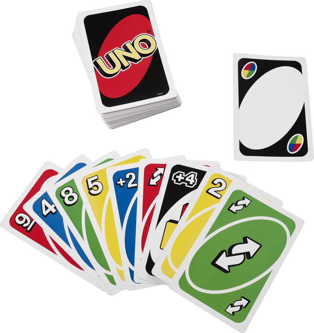 Mattel Games Giant UNO two blank wild cards enable personal rule experimentation.
