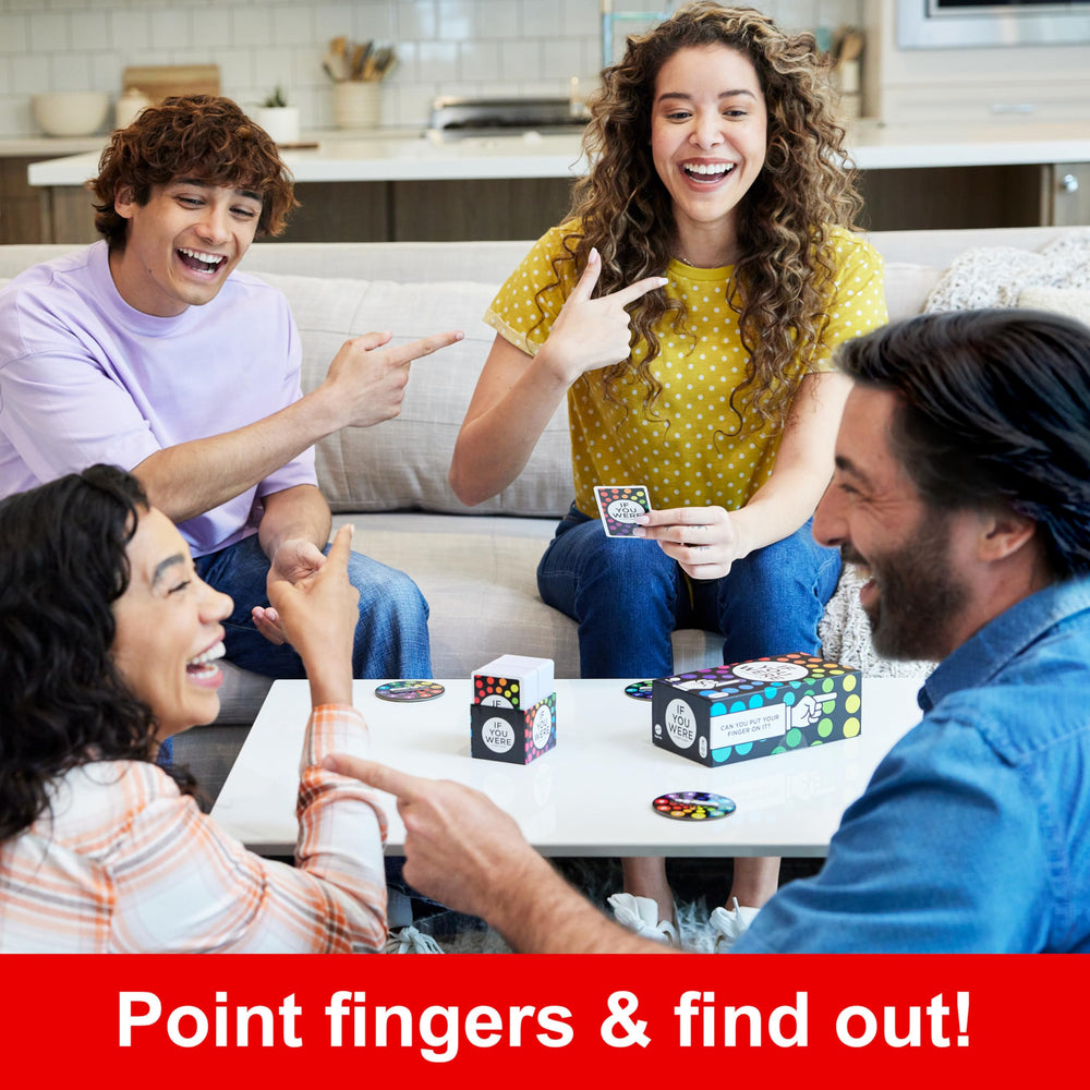 Mattel Games If You Were a Party Game players vote with fingers to reveal opinions.