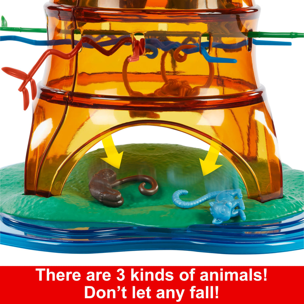 Mattel Games KerPlunk lemurs and sloths figures brighten the playroom.