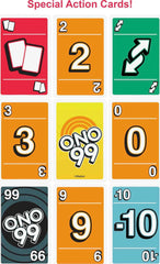 Mattel Games ONO 99 card game REVERSE and DRAW 2 cards changing momentum