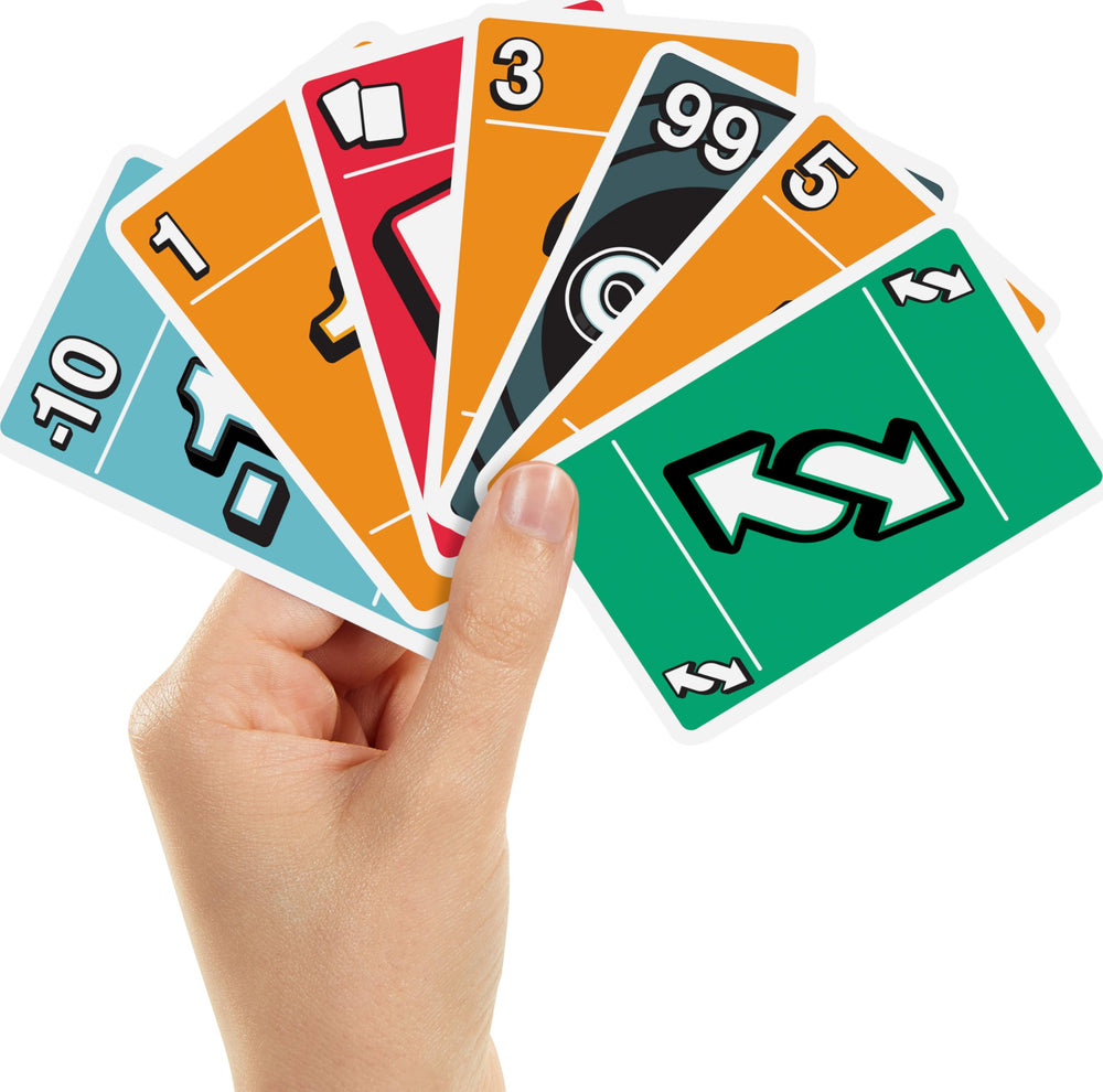 Mattel Games ONO 99 card game portable travel edition for family game nights