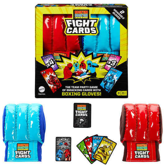 Mattel Games Rock Em Sock Em red glove in action boosts family fun.