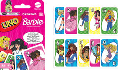 Mattel Games UNO Barbie for 2–10 players, ideal for family gatherings and travel