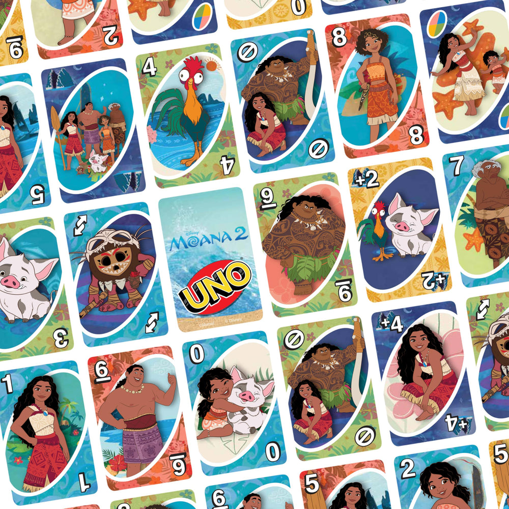 Mattel Games UNO Disney Moana 2 last-card moment cues excitement during close rounds