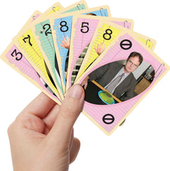 UNO Office character art deck featuring Dunder Mifflin nostalgia