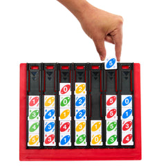 Mattel Games UNO Quatro fits compactly for travel and casual gatherings.