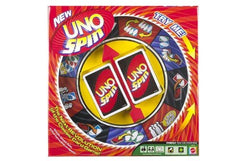 Mattel Games UNO Spin instruction card guiding quick setup and play