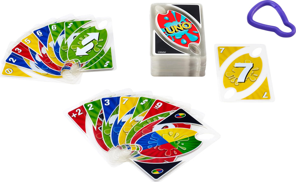 Mattel Games UNO Splash lets you match colors or numbers with action cards