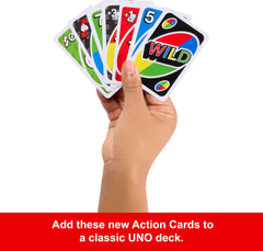 Mattel Games UNO stack add-on cards heighten tension with extra draws.