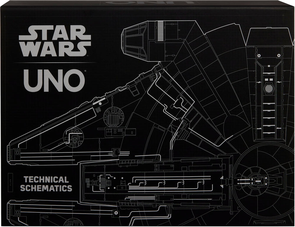 Mattel Games UNO Star Wars packaging and theme tie-in reinforce gift appeal for fans and collectors.