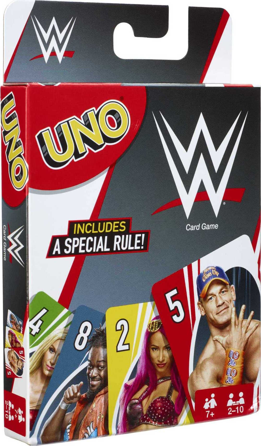 Mattel Games UNO WWE edition group gameplay with multiple players at table