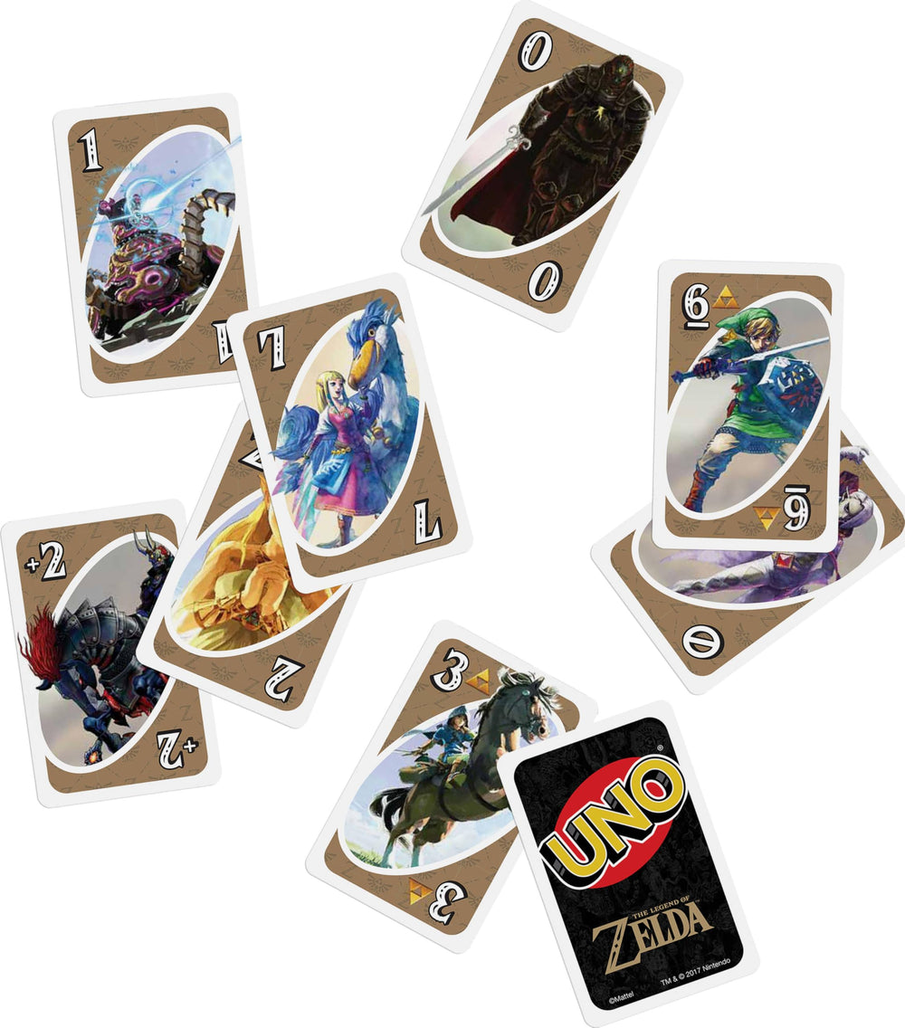 Zelda character art showcases familiar visuals from Mattel Games UNO Zelda.