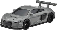 Mattel Hot Wheels Audi R8 LMS rear view showing detailed deco and metal chassis