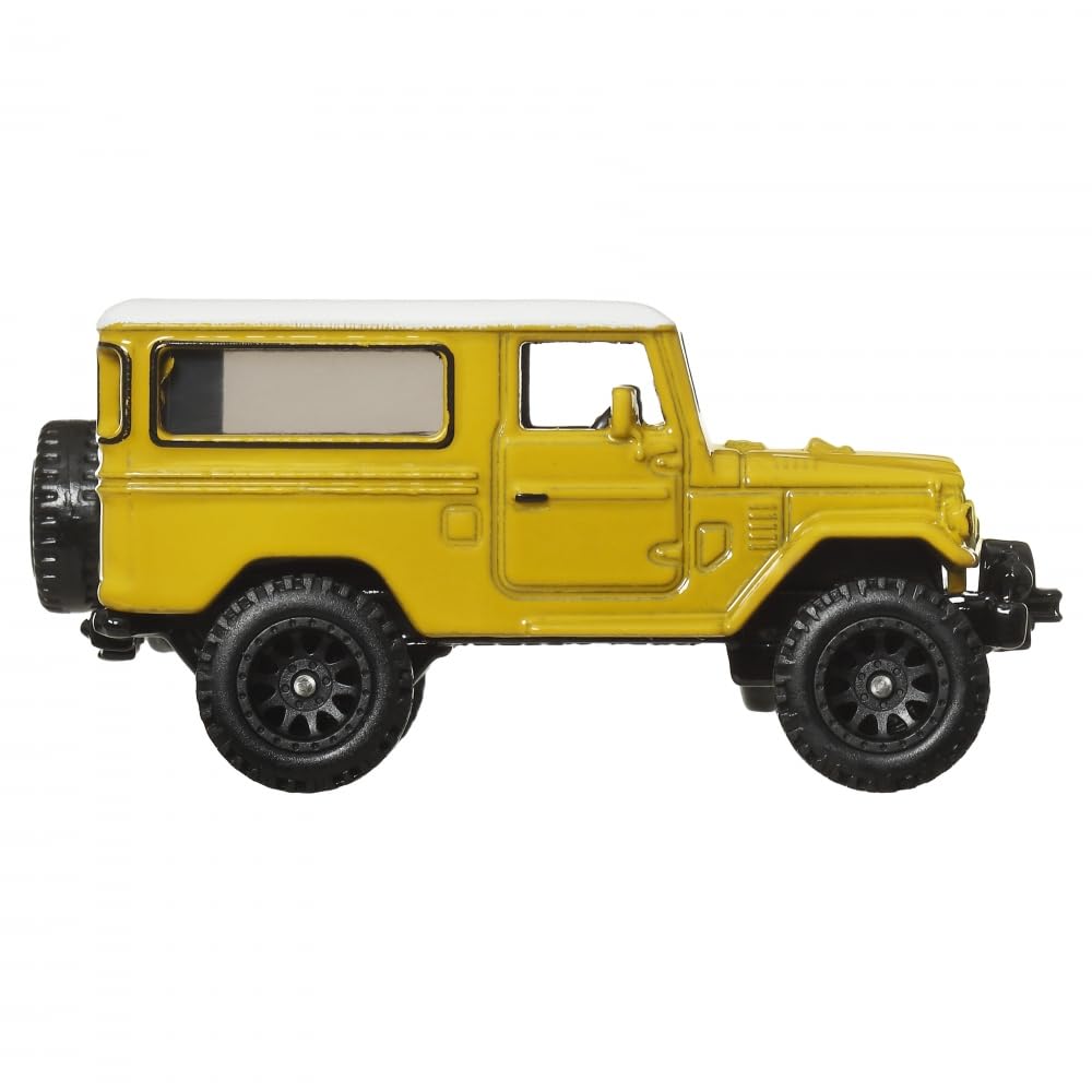Mattel Hot Wheels Boulevard Land Cruiser FJ43 wheel assembly showcases authentic tires.