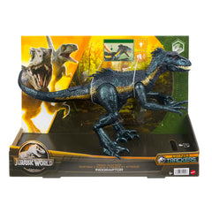 Mattel jungle-deco Indoraptor figure sparks immersive dinosaur adventures.