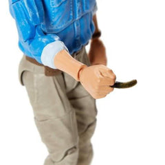 Mattel Jurassic World Amber Ray Arnold action pose highlighting accessory compatibility.