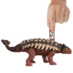 Mattel Jurassic World Ankylosaurus tail whip action for dynamic play