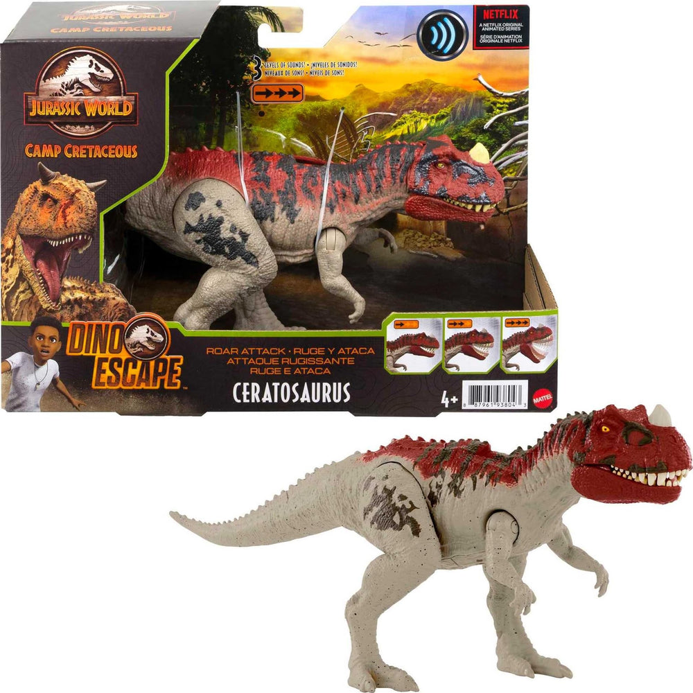 Mattel Jurassic World Ceratosaurus with roar strike motion for dynamic play