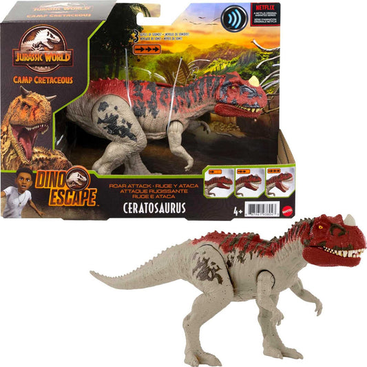 Mattel Jurassic World Ceratosaurus with roar strike motion for dynamic play