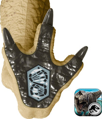 Foot scan code on Distortus Rex unlocks digital features in Jurassic World Play App.