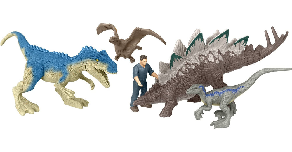 Mattel Jurassic World Dominion Chaotic Cargo: five mini figures in one pack for quick collection