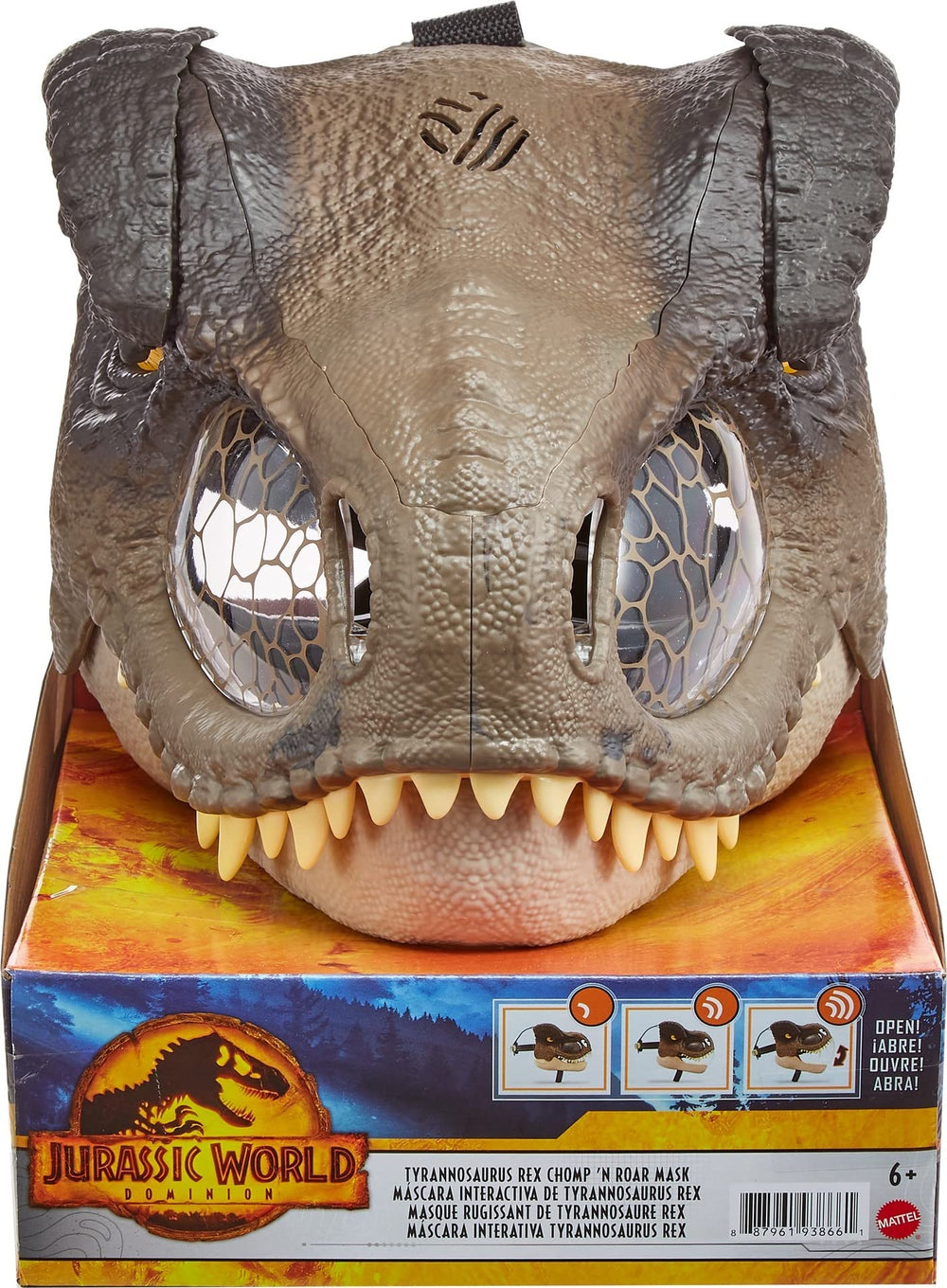 Mattel mask design allows clear eye and nose openings for visibility while playing