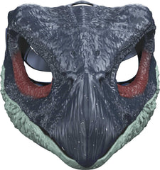 Mattel Jurassic World Dominion Therizinosaurus mask with opening jaw for dynamic action play.