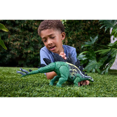 Mattel Jurassic World Stegosaurus with evolved tail-plates feature for enhanced battle poses.