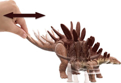 Mattel Kentrosaurus Roar Attack with strike feature captured in action pose for battle play