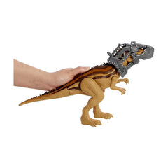 Mattel Jurassic World Mega Destroyers Carcharodontosaurus Brown realistic sculpting and detailing.