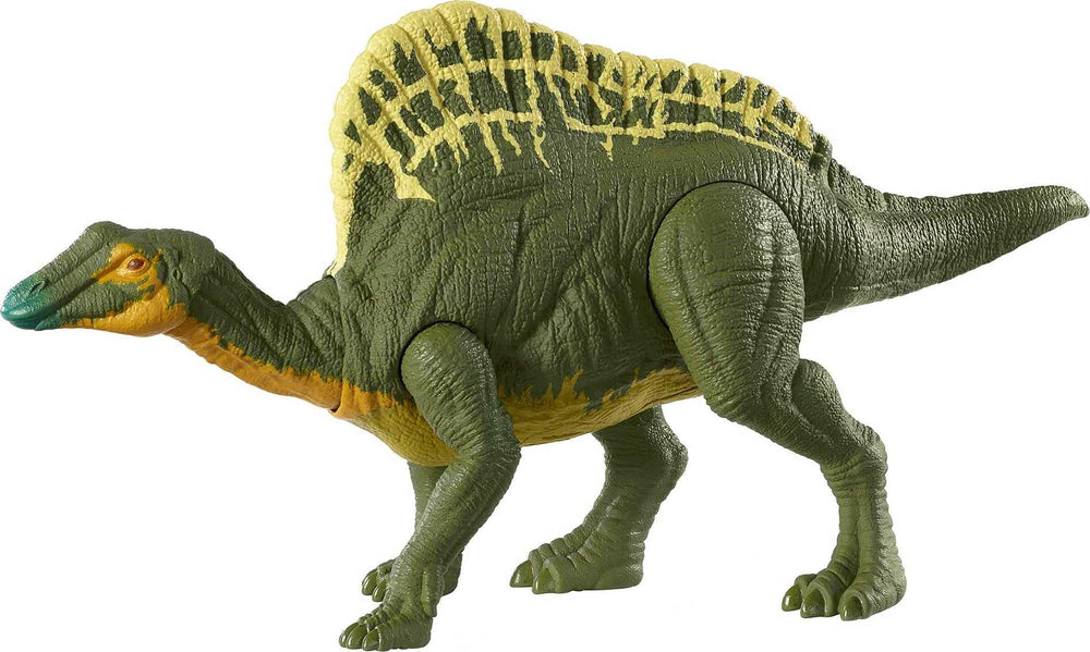 Mattel Jurassic World Ouranosaurus authentic-decor reflects Camp Cretaceous styling.