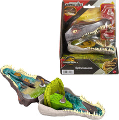 Mattel Jurassic World Rebirth Spinosaurus head opens to reveal a mini play world