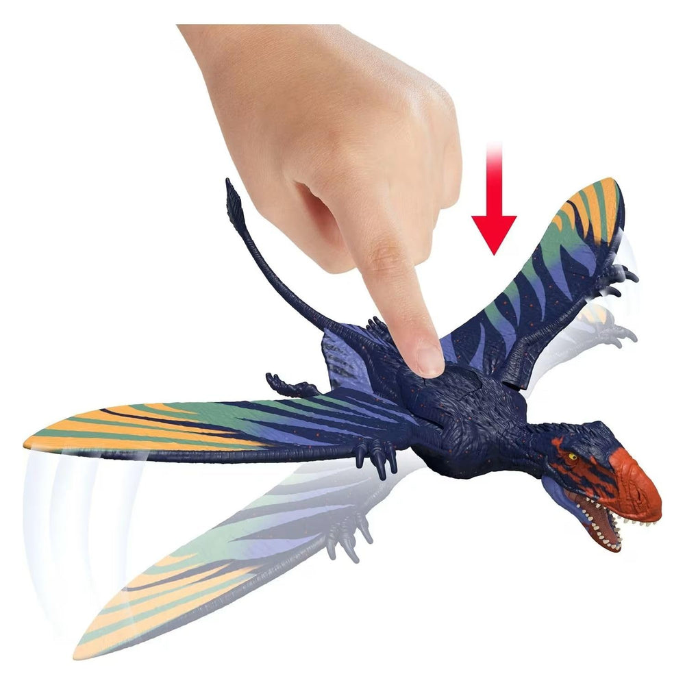 Mattel Jurassic World Survival Strike Attack Dimorphodon closeup emphasizing detailed sculpt for display