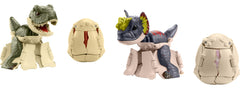 Transforming egg to dinosaur in two-inch egg and 3.5-inch dinosaur scale