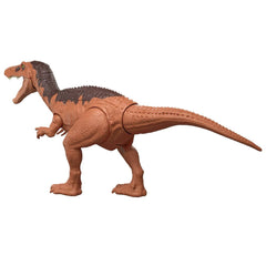 Mattel Jurassic World Wild Roar Baryonyx in-app racing game links to vehicles across land air sea.